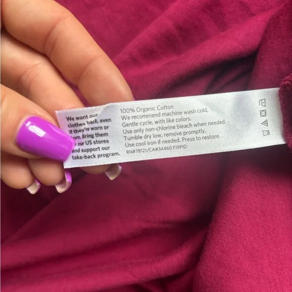 Eileen Fisher Organic Cotton Slubby Jersey V-Neck‎ Top medium workwear layered - Picture 8 of 8